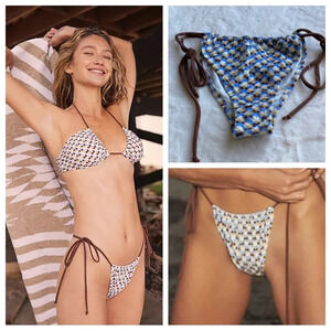 New! Free People x Bec + Bridge kaleidoscope cheeky string bottoms 14583